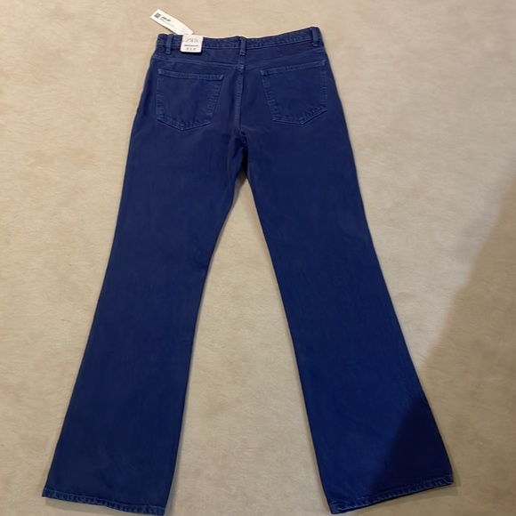NWT Zara mid rise regular length bootcut fit slate blue jeans in size 8 - Picture 6 of 11
